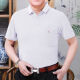 普戈斯夏季纯棉短袖t恤男士宽松中老年男装翻领上衣大红色夏天爸爸衣服 翻领701红色 XL 52# 【135-150斤】