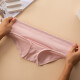 Langsha lace underwear women's cotton mid-waist antibacterial crotch 4-pack large size sexy seamless women's briefs