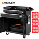 GREENER Tool Cart Mobile Trolley Multifunctional Storage Cabinet Repair Single Mobile Tool Box Iron Tattoo Workbench DA-32B Green Black Double Brake Silencer + Anti-Slip Pad