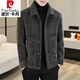 Pierre cardin (pierre cardin) marten velvet men's tweed jacket autumn and winter plus velvet short wool top spring and autumn thickened casual lapel jacket khaki 8268k M 90-105Jin [Jin equals 0.5 kg]