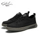 Shachi Herrenschuhe Sommer Neue Brettschuhe Herrenschuhe Fashion Canvas Schuhe täglich Schnüre-up Soft Sohle Schuhe Männer Schwarz 43 (265 mm) Lederschuhgröße