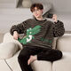 Tikade men's pajamas in autumn and winter, coral velvet thickened plus velvet fat man fat plus large size loose 300 Jin [Jin equals 0.5 kg] Set [Jacquard thickened version] 6227 4XL large version [195 Jin [Jin equals 0.5 kg]-225 Jin [Jin equals 0.5 kg]]
