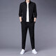 Pierre Cardin Casual Sports Costume masculin 2025 Spring and Automne New Trendy Veste avec pantalon Clothing Men's Clothing Set 6629 Black Suit [Top + Pantalon] Plus Velvet L [111-125Jin [Jin est égal à 0,5 kg]]]