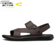 Sandales dynamiques de chameaux allemandes Chaussures de plage en cuir véritable masculin sandales en cuir masculin sandales à double usine Nouveau style vache à vaches douces chaussures de papa à la mode anti-odor non glisser et respirant 691 marron (taille de chaussure en cuir standard) 41