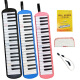Qimei DHS Organ Primary School Students 37-key Harmony Key Children 32-key Student Organ Blowing Tube Storage Pack Accessories 37-key Blue + Original + Textbook + 1 set of spare blowing tube