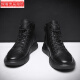 Suo Shen 2024 spring and summer Martin boots men's breathable casual high-top large size men's shoes desert boots British style black leather boots black K99 upgraded version 45