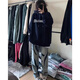 Qiao Shitongs neuer amerikanisch bedruckter Kapuzen-Sweatshirt für Frauen losen lässige, vielseitige Tops Trendy Ins plus Samt verdickte R12161 White-Plus Fleece M