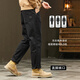 Pantalones cónicos cónicos heterosexuales para hombres de Woodpecker Jeans Hombres de la marca de tendencia a prueba de frío de los hombres Pantalones All-Match 728 Negro 38