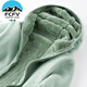 FCFV Veste en toison à toison à double face extérieur pour hommes et femmes automne et hiver plus en velours épaissis de toison chaud 9922 Green de haricot pour femmes (avec style chapeau) taille féminine 2xl
