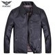 PERCOOL European y americana chaqueta de cuero de cuero de cuero para hombres Lapa de mediana edad de mediana captura de cabezal importada Chaqueta de cuero de cuero de cuero otoño de otoño y invierno de cuero de gran tamaño negro (Top Cower Cow Wase) XL (160Jin [Jin iguala 0.5 kg] -180Jin [Jin equivale a 0.5 kg])))