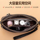 Grozd genuine first-layer cowhide mother's handbag women's clutch long wallet clutch bag zipper mobile phone bag black (handbag style-wrist strap)