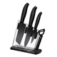 Meica Ceramic Knife Set Five-piece Kitchen Knife, Meat Slicing Knife, Fruit Knife (Black Knife, Black Handle) TE04B-B