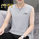 HKRZ High-High-End Vest Men's Men's Round Summer Versión coreana Coreana Sports Slim Singless Vest Fitness White/W115 2XL [Peso sugerido 145-160Jin [Jin iguala 0.5 kg]]]