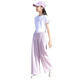 Pitt Pitt Pitt Girls Summer traje de traje de verano 2025 Niños grandes de moda y deportivos Summer Nuevo juego de dos piezas Summer de 12 años Summer 9889 White + 15088 Pink Purple [Set] 160 cm