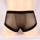 Ye Zimei men's underwear transparent briefs with GG sleeve low waist sexy bullet egg separation men's sexy pants mesh shorts black one size