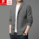 Pier Cardin Marke High-End-Herrenbekleidung Frühling und Herbst Wollmantel mit grünen Obst-Repels für Männer Außenkleidung Pullover dicker Pullover Strickpullover Strickjangel Trendy Strick Schwarz S