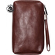 
ANDSEEYOU brand business men's handbags retro clutch, vegetable tanned leather long wallet, casual large capacity mobile phone bag, first layer cowhide handbag, black