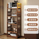 ZHURLINS solid wood bookshelf floor-to-ceiling living room storage rack bedroom storage rack home student study simple corner bookcase 80cm five-layer walnut color imported rubber wood