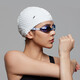 Speedo Adult Silicone Swimming Cap Bubble Cap Long Hair Comfortable Waterproof Ear Protection Fashionable Swimming Cap White