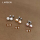Lnieer999 Pure Silver Earrings Pearl Earrings Women's Ear Hole Screws Anti-falling Double-headed Twist Buckle Light Luxury High-end Silver Earrings 6mm 999 Pure Silver Pearl Earrings Pair