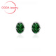 DL 1998 Fat Donglai same style emerald gemstone earrings 999 silver diamond earrings women's light luxury 2023 new style emerald earrings 999 silver