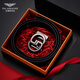Falamaone Brand Herrengürtel Echtes Leder Automatische Schnalle Business Pants Belt Boy Geburtstagsgeschenk für Freund Ehemann [Counter Gift Box] PD844Q Gun Buckle-Print-Muster 115 cm -130 cm zufälligkontakte Kundendienstdesign