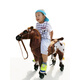 Pony -Puppe, die simuliert sein kann, tierisch rockig Pferdplüschspielzeug großer Zhuge Reitfitness Horse Schieberpferdbraun und weißes Pony mit Rädern Länge 82 cm * Höhe 68 cm können 180 Jin standhalten [Jin gleich 0,5 kg] Gewicht Gewicht