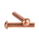 Creaby red copper semi-circle head solid rivet round cap solid rivet percussion type willow copper nail fastener collection red copper M2*6 500 pieces