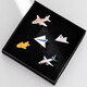 EKUSTYEE small airplane brooch ins trendy men and women cute Japanese style simple personality student badge bag accessories small airplane + white paper airplane (gift box)
