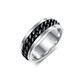 Longfengyuan platinum ring men's wide ring pt950 chain ring rotatable plate ring gift for boyfriend and husband ring 17 (15.1g)
