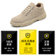 Dinggu labor protection shoes men's work shoes anti-smash and anti-puncture function shoes construction site steel head breathable and odor-proof and light soft sole wear-resistant brown full leather light and comfortable four-season model 42