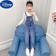Disney (Disney) Girls Denim Overalls 2023 Spring Autumn Summer Thin Girls Two-piece Suit Children's Loose Western Style Overalls Suit MK-212 Overalls Pants + T-Shirt 150 Regular Size Don't Be Too Big