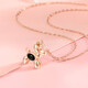 Mengjinyuan K gold necklace 18k gold cartoon balloon dog pendant inlaid agate clavicle chain 45cm about 0.9g