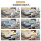 Fiber extension fabric sofa living room 2025 new modern simple straight solid wood frame chaise combination small and medium-sized apartment furniture four people + chaise 2.8 meters (comfortable version) (high density sponge bag) mercerized flannel/linen
