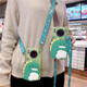 Shield shell (duncoo) cartoon coin wallet Huawei mobile phone case Minnie crossbody strap Internet celebrity women's card bag soft shell anti-fall full package Three-dimensional doll wallet - green dinosaur + crossbody lanyard Honor 50/Huawei nova9 exclusive