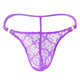 Ye Zimei men's sexy underwear red lace transparent men's U-convex sexy thong T-pants 4014 light purple one size