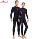 DIVE&SAIL swimsuit men's one-piece thickened 3mm sun protection warm super elastic wear-resistant cold-proof wetsuit swimsuit men's black L