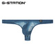 G-STATION ultra-thin striped men's thong, soft, comfortable, breathable, quick-drying, sexy tight underwear, size small, magenta L