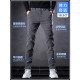 Fifanwo [dos pares] Jeans casuales delgados de verano para los pantalones para hombres nuevos estirados Pantalones de estilo coreano delgado y recto 653 Black + Gray 36 [(2 pies 8) Peso 165-175 Jin [Jin equivale a 0.5 kg]]
