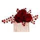 Rongxia toast attire bridal hair comb headdress crystal white flower imitation pearl handmade red hair plug wedding comb accessories red hair comb