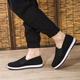 IQGD Traditional Cloth Shoes Men's Old Beijing Cloth Shoes Casual Low-top Thousand-Sole Slip-On Old Man Shoes 052 Black Size 42