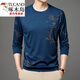 Specht (Tucano) Frühling und Herbst neuer Männer runder Nacken Langarm Eispunkt Seidendruck mittleren Alters und junges Bottoming-Hemd T-Shirt Fashion Casual Thin T-Shirt 6627 Black 4xl Empfohlen 185-200jin [Jin gleich 0,5 kg]