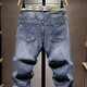 Tangzhi (TZtozvis) Sommerjeans Männer schlanke Stretchhosen vielseitiger lässige, große Hose Männer plus Fetthosen Blau 671 Größe 40 3 Fuß