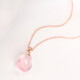 Avani rose gold necklace for women 18K gold diamond hibiscus stone pendant for women pink crystal drop-shaped pendant water drop beauty pendant single pendant