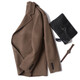 Mushi, Herbst und Winter doppelseitige Herrenjacke 100% Wollmantel, Herrenanzugkragen, fester Farbknopf äußere Verschleiß Zy3012 Schwarz XL