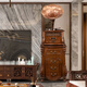Famille héritée Retro Phonographe Antique Wood Vinyl Enregistreur en vinyle High-De-en-ciel classique Vintage Nostalgique Gilla Villa American Home Living Room HiFi Bluetooth Conférencier 688 Dark Brown (ange haut-parleur)