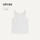 Ubras simple spaghetti straps slim fit vest with suspenders base rib high elastic soft breathable inner wear white L