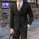
ROMON (ROMON) suit men's business casual plaid suit men's banquet hosting formal suit handsome suit suit dress gray [suit + vest + trousers] XL