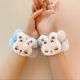 Meng Junchen super cute rabbit face wash headband girl winter wristband anti-moisture artifact headband plush headband cute headwear rabbit wristband (pink pair)