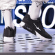 Hongxing Erke Hombres, zapatos deportivos, zapatos de cojín de aire de cuero ligero, zapatillas de carrera acolchadas 51116420066 Negro 39